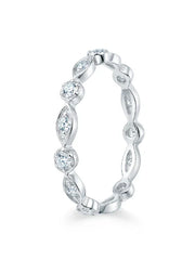 Aurora Marquise & Round CZ Silver Ring