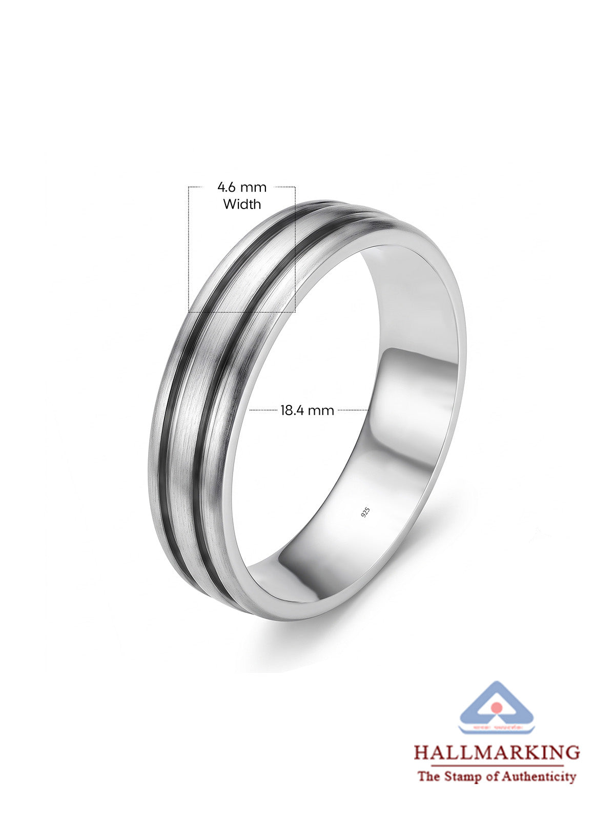 Binario Double-Groove Men's Band Ring