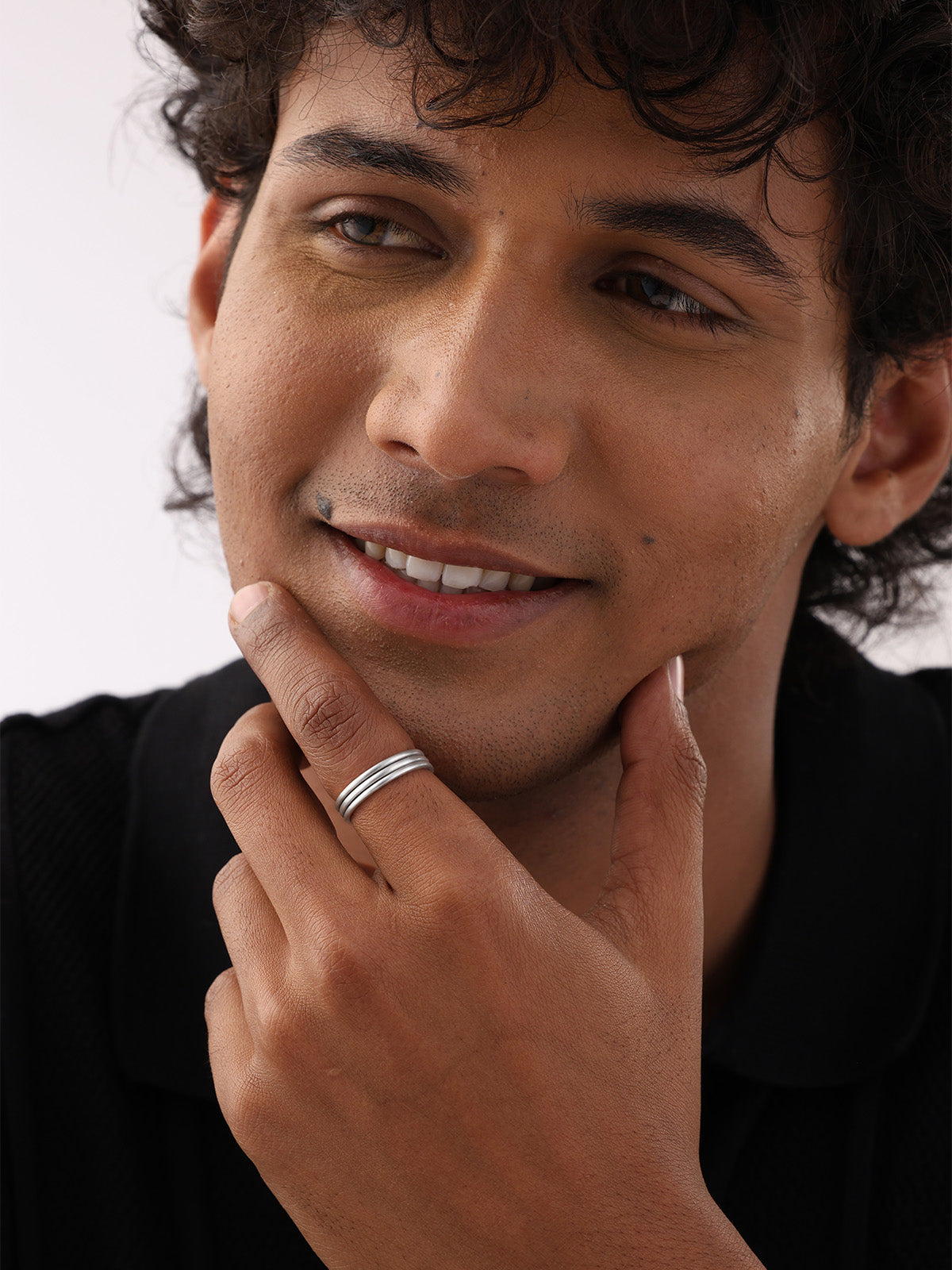 Binario Double-Groove Men's Band Ring