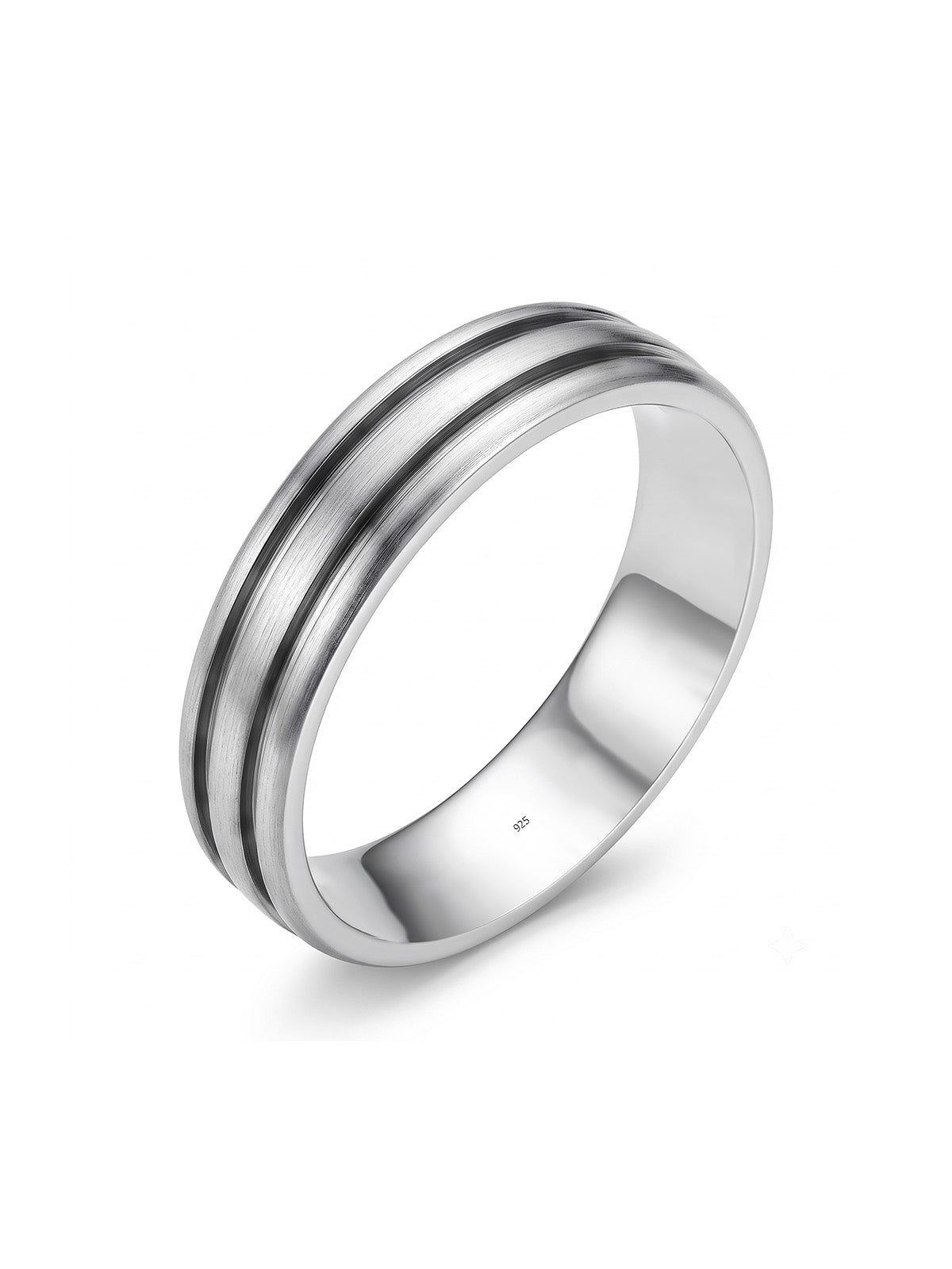 Binario Double-Groove Men's Band Ring