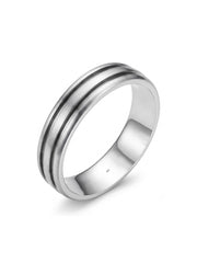 Binario Double-Groove Men's Band Ring