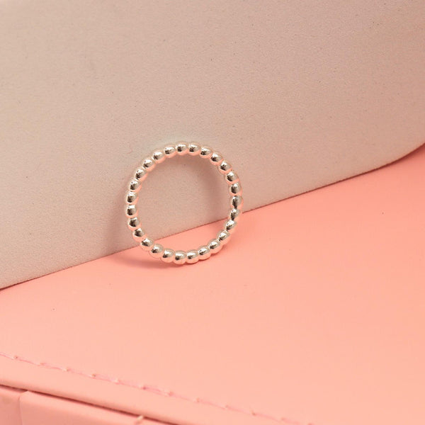 925 Sterling Silver Beaded Balls Finger Ring for Women & Girls