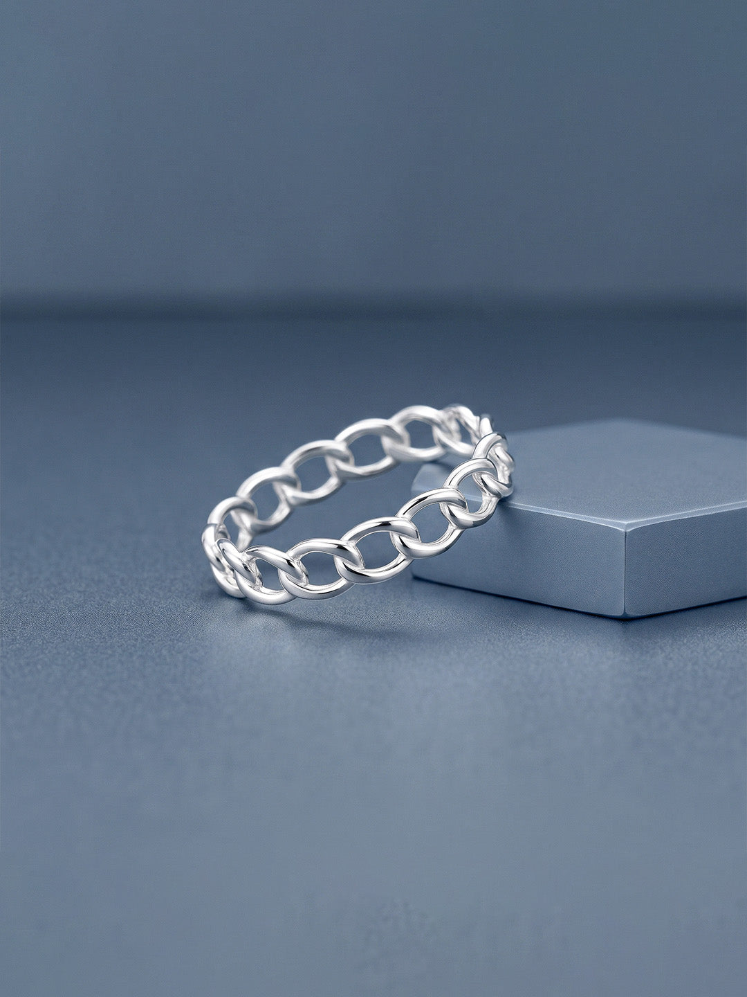 Dainty Open Chain Stackable Ring for Women