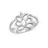 925 Sterling Silver Lotus Flower Wedding Finger Ring for Women