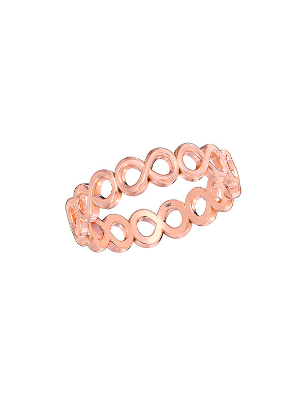 Rose gold moonstone ring with a polished finish.