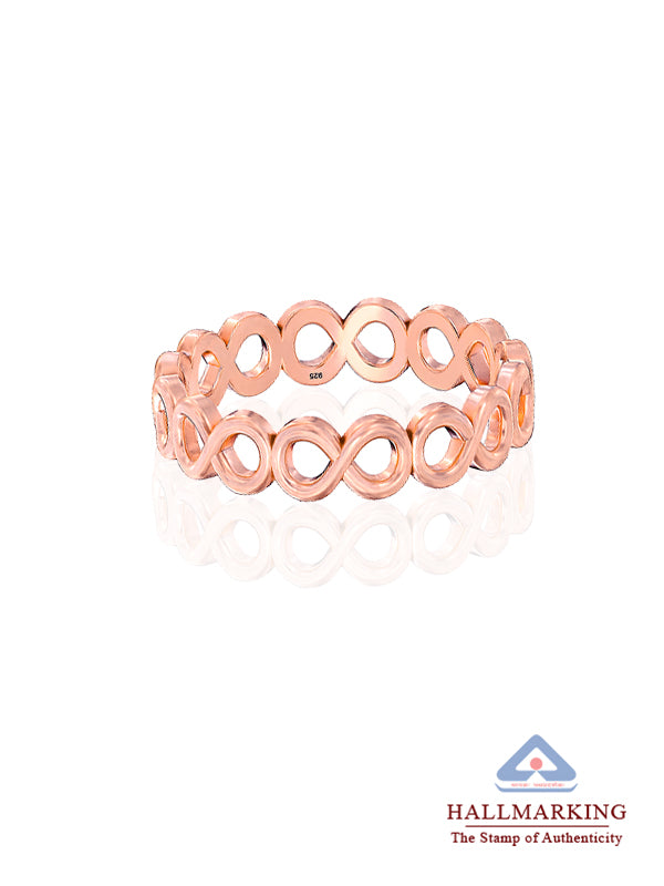 925 Sterling Silver Jewellery | 14K Rose-Gold Plated Infinity Charm Ring | acpl-ecom.myshopify.com