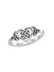 Celtic Knot Heart Shape Wedding Band Ring