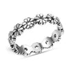 925 Sterling Silver Antique Retro Daisy Flower Promise Minimalist Hawaiian Leaf Stacking Band Rings for Women