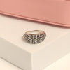 925 Sterling Silver Caviar Beaded Pattern Stacking Statement Ring for Women
