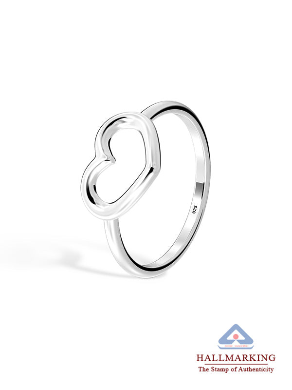 Polished Open Heart Ring