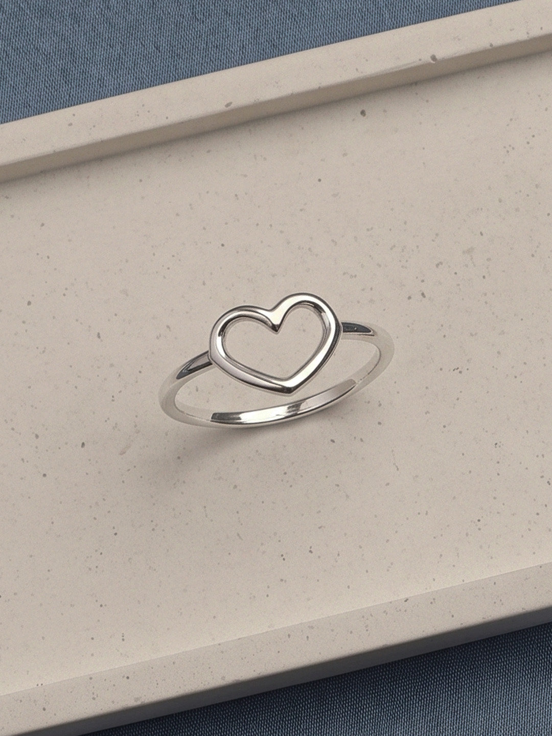 Polished Open Heart Ring