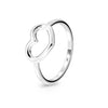 925 Sterling Silver Polished Open Heart Finger Ring for Women & Girls