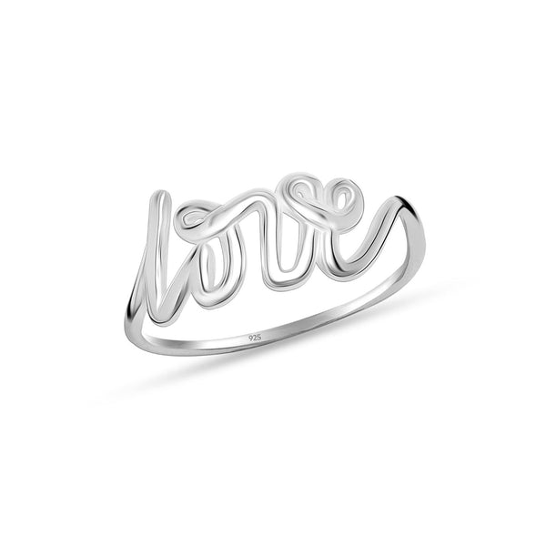925 Sterling Silver Love Finger Ring for Women