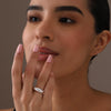 925 Sterling Silver 14K Gold Plated Braided Twisted Textured Signet Croissant Dome Rings for Women