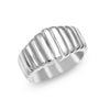 925 Sterling Silver Rhodium Plated Charlotte Bold Signet Ring for Men and Women