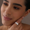 925 Sterling Silver 14K Gold Plated Charlotte Bold Signet Ring for Women and Men