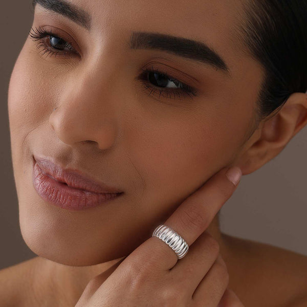925 Sterling Silver 14K Gold Plated Charlotte Bold Signet Ring for Women and Men