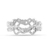 925 Sterling Silver Heart Knot Finger Ring for Teen Women