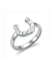 Lucky Charm Textured Horseshoe Ring