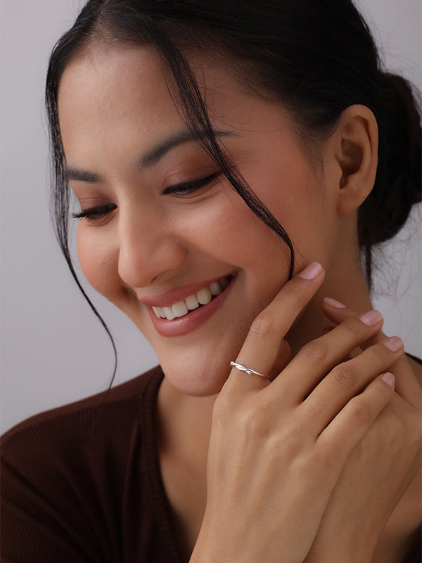 Serene Twist Sterling Silver Ring