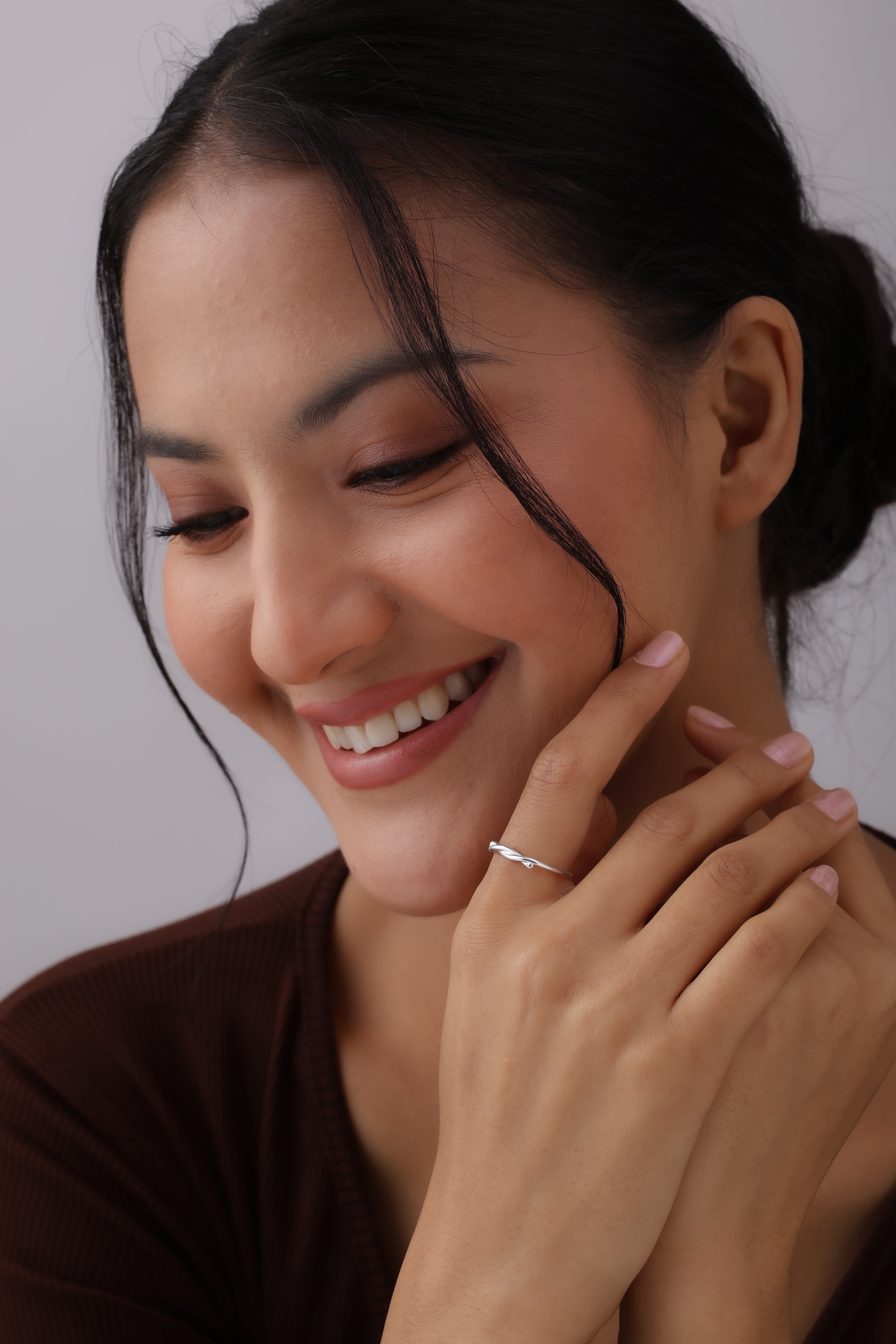 Serene Twist Sterling Silver Ring