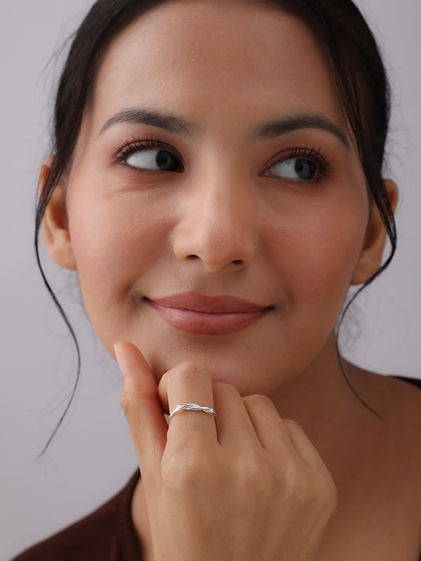 Serene Twist Sterling Silver Ring