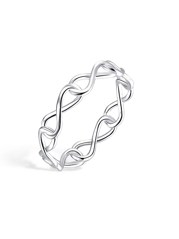 High-Polish Infinity Wedding Band