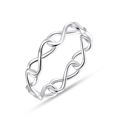 High-Polish Infinity Wedding Band