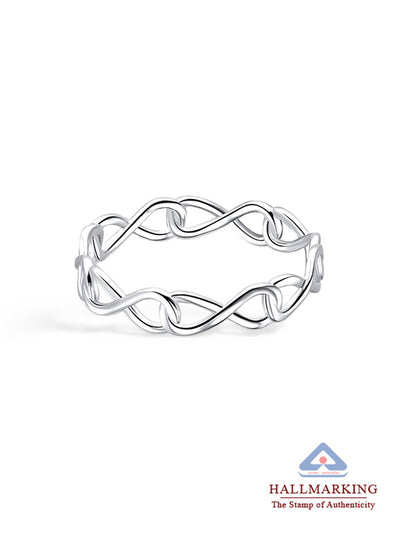 High-Polish Infinity Wedding Band
