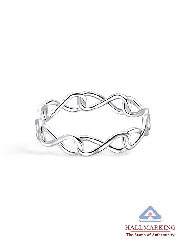 High-Polish Infinity Wedding Band