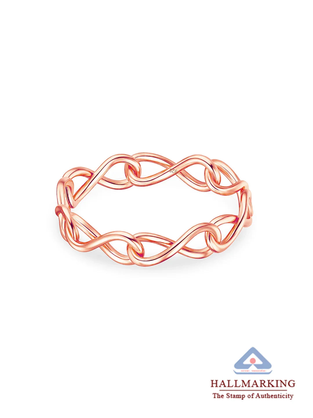 925 Sterling Silver Jewellery | 14K Rose-Gold Plated High Polish Infinite Bloom Engagement Ring | acpl-ecom.myshopify.com