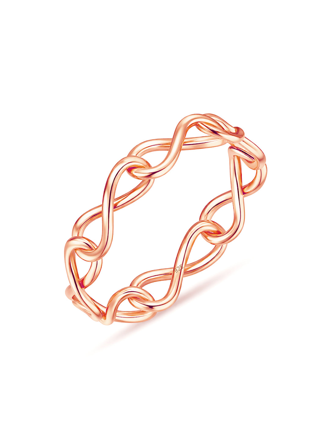 14K Rose-Gold Plated High Polish Infinite Bloom Engagement Ring