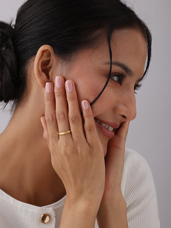 Gold Organic Textured Band Ring
