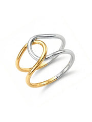 Dual Tone Intertwined Statement Band Ring