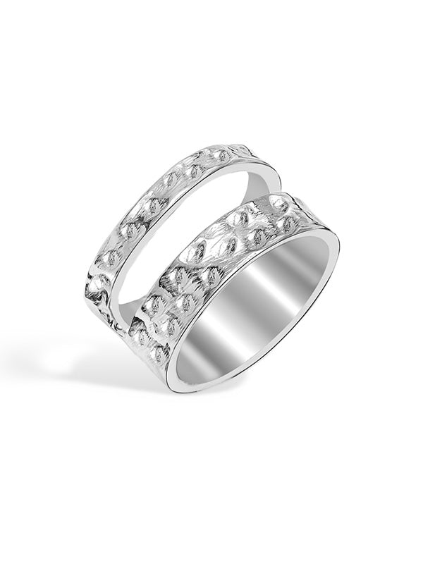 Double Hammered Band Ring
