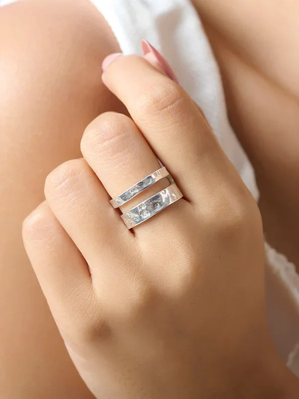 Double Hammered Band Ring