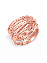 925 Sterling Silver Jewellery | 14K Rose-Gold Plated Aurora Overlap Ring | acpl-ecom.myshopify.com