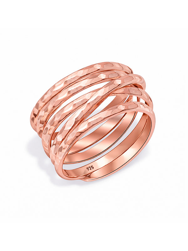 14K Rose-Gold Plated Aurora Overlap Ring