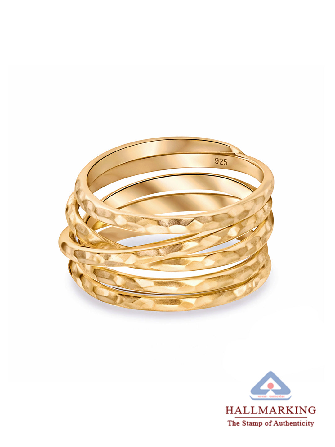 925 Sterling Silver Jewellery | 14K Gold Plated Aurora Overlap Ring | acpl-ecom.myshopify.com