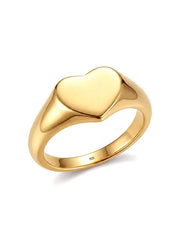 Rose Gold Signet Heart Finger Ring
