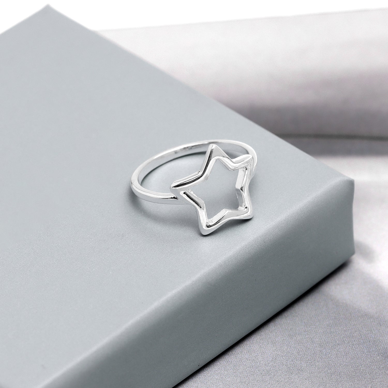 925 Sterling Silver Star Shape Ring for Women