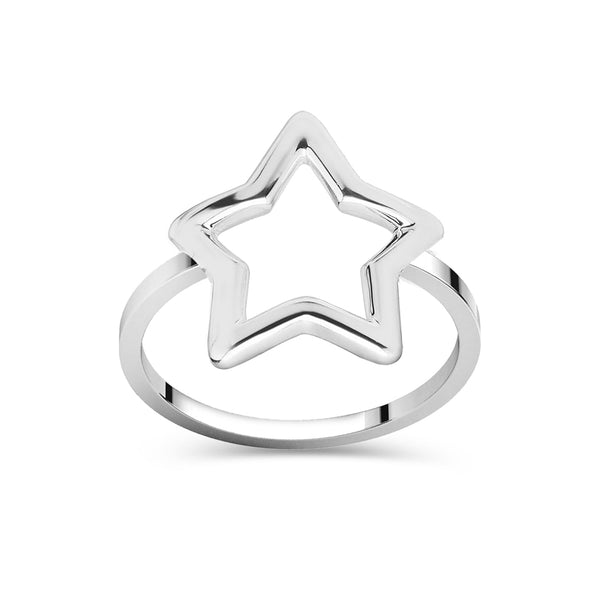 925 Sterling Silver Star Shape Ring for Women