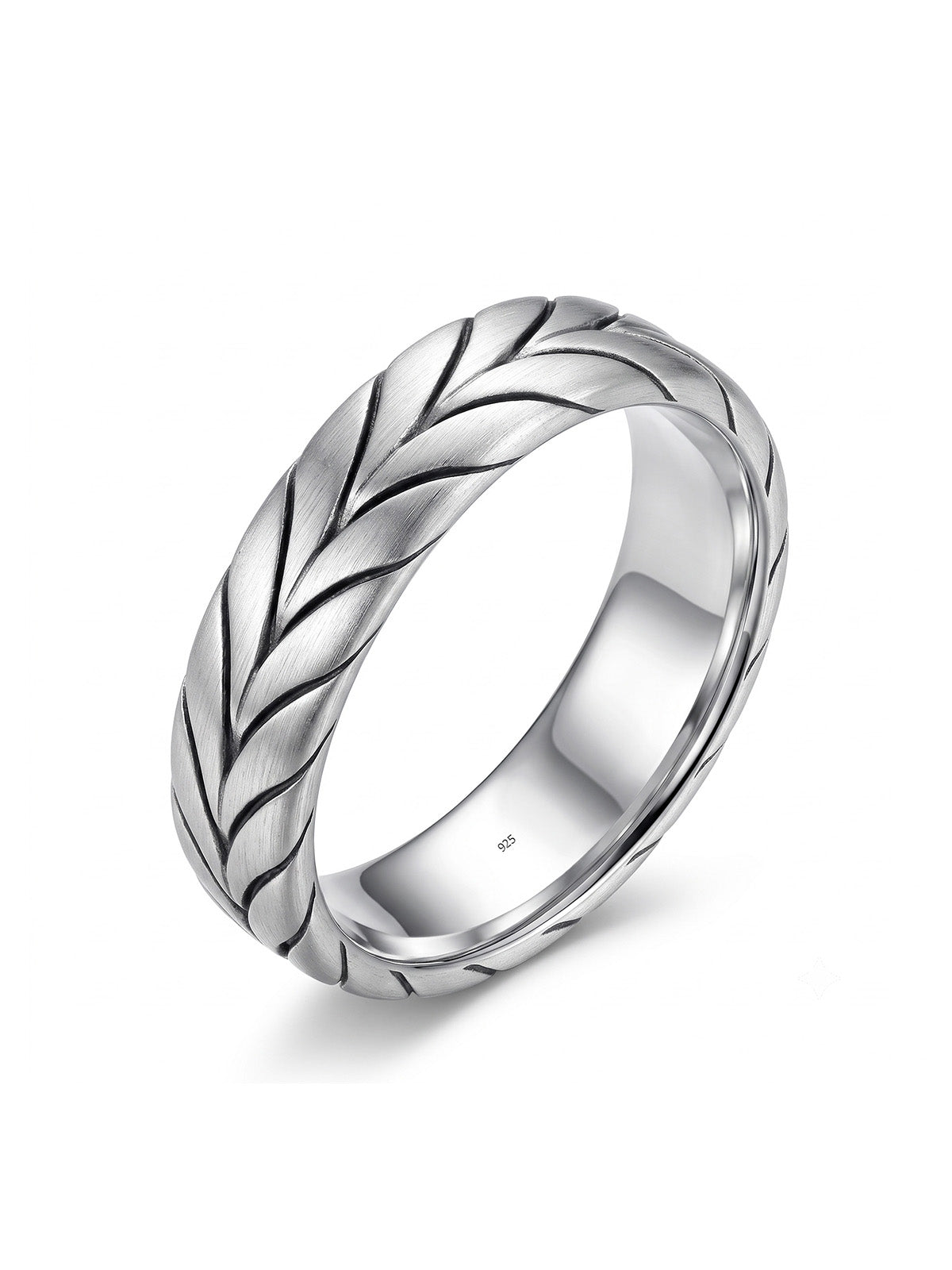 Spiga Wheat Braid Men's Band Ring