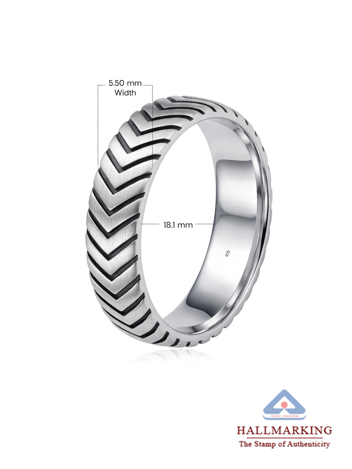 Freccia Chevron Arrow Men's Band Ring