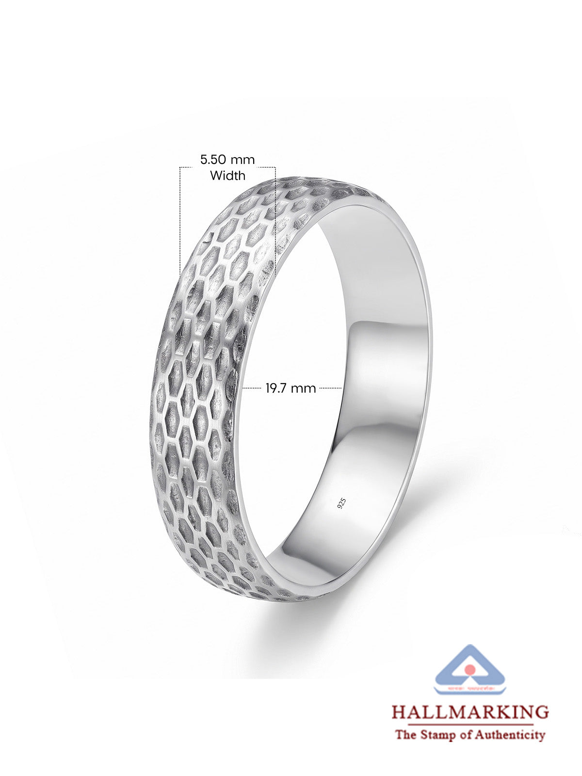 Textured Honeycomb Band Ring