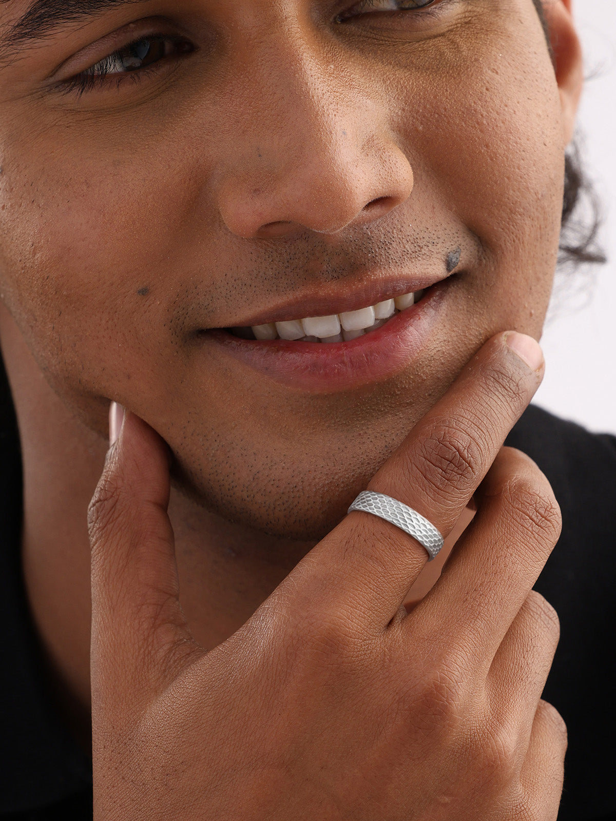 Textured Honeycomb Band Ring