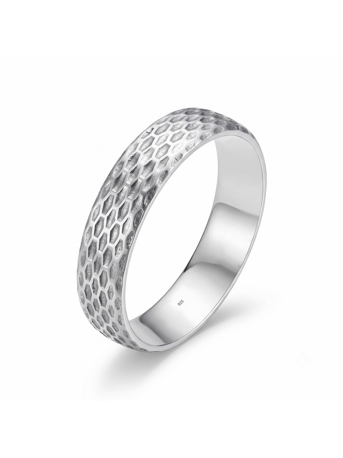 Textured Honeycomb Band Ring
