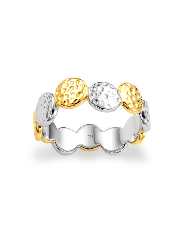 Aurelia Hammered Texture Dual Tone Eternity Finger ring for Women