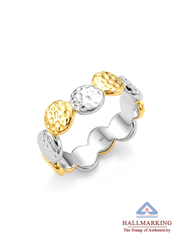 Aurelia Hammered Texture Dual Tone Eternity Finger ring for Women