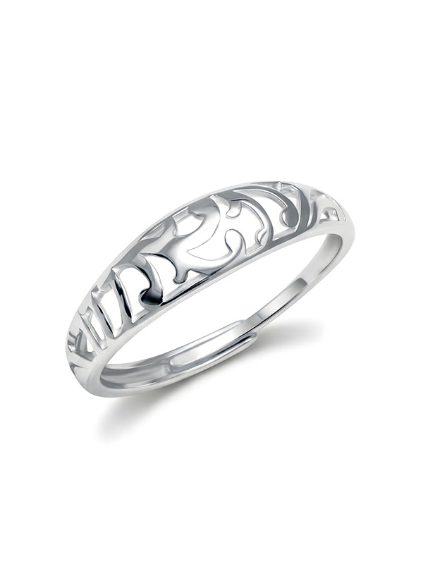 Round Shape Modern Ring in Silver
